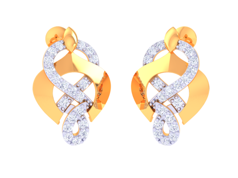 Printable 3D Jewelry design of Earrings with diamonds 3Dモデル