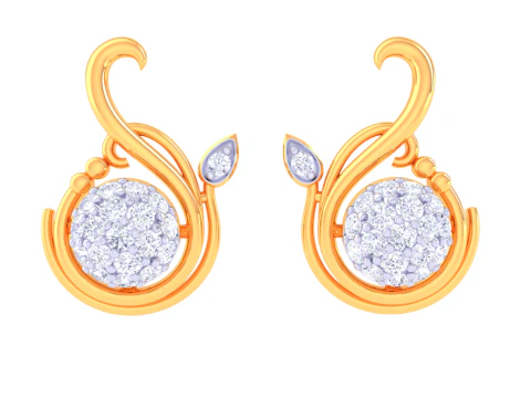 Printable 3D Jewelry design of Earrings with diamonds 3D Model