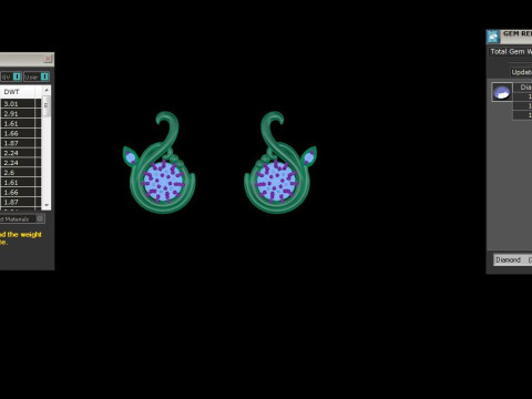 Printable 3D Jewelry design of Earrings with diamonds 3Dモデル
