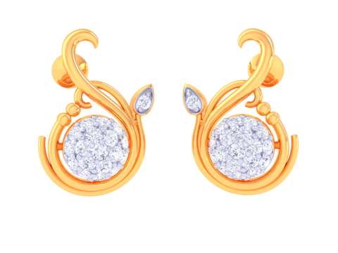 Printable 3D Jewelry design of Earrings with diamonds 3Dモデル