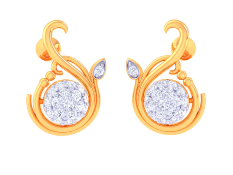 Printable 3D Jewelry design of Earrings with diamonds 3D Model