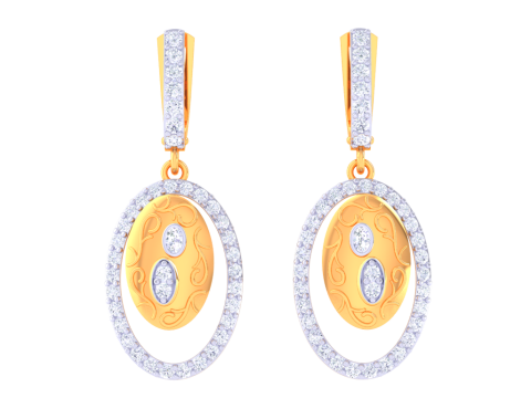 Printable 3D Jewelry design of Earrings with diamonds 3Dモデル