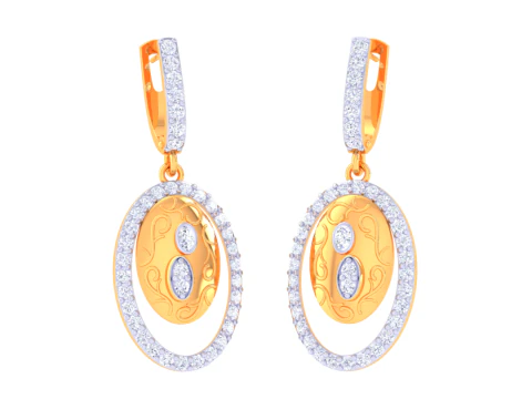 Printable 3D Jewelry design of Earrings with diamonds 3D Model