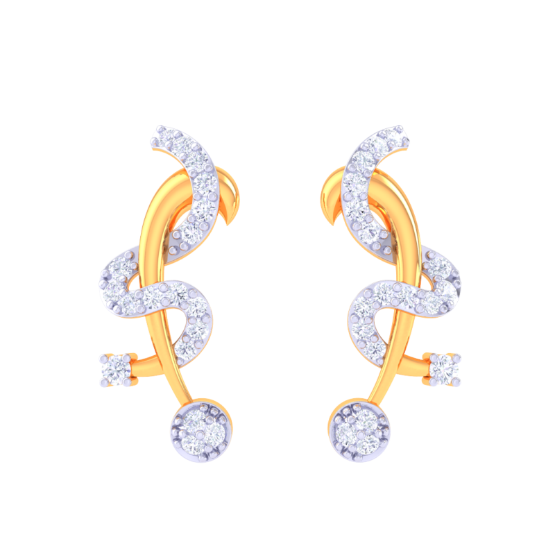 Printable 3D Jewelry design of Earrings with diamonds Model 3D .c4d .max .obj .3ds .fbx .stl .blend