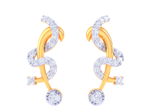 Printable 3D Jewelry design of Earrings with diamonds 3D Modell