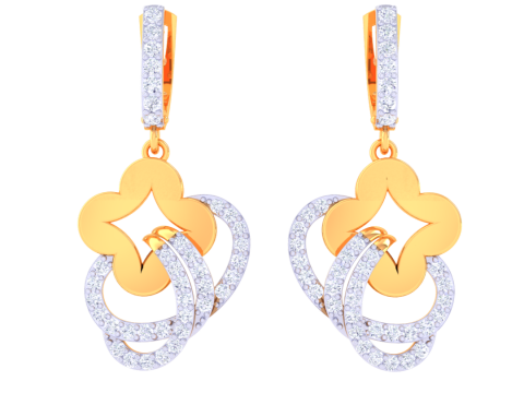 Printable 3D Jewelry design of Earrings with diamonds Model 3D