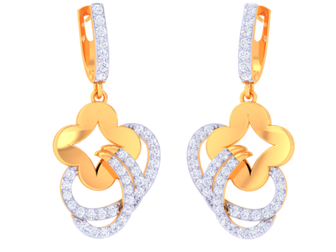 Printable 3D Jewelry design of Earrings with diamonds Modelo 3D