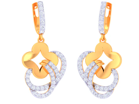 Printable 3D Jewelry design of Earrings with diamonds 3D Model