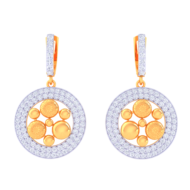 Printable 3D Jewelry design of Earrings with diamonds 3Dモデル .c4d .max .obj .3ds .fbx .stl .blend