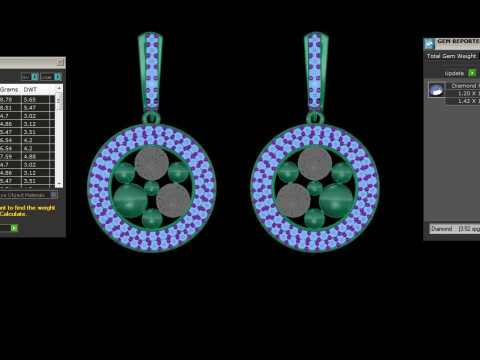 Printable 3D Jewelry design of Earrings with diamonds 3Dモデル
