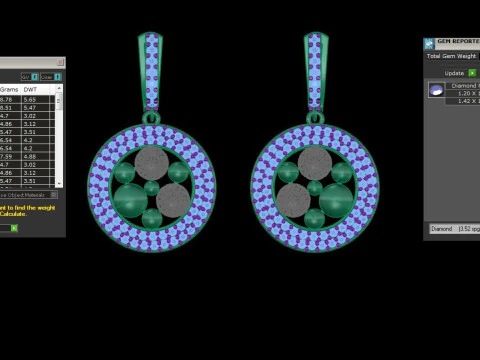 Printable 3D Jewelry design of Earrings with diamonds 3D Model