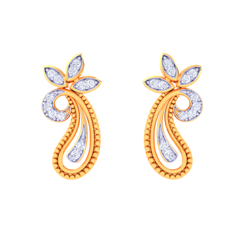 Printable 3D Jewelry design of Earrings with diamonds 3D Model .c4d .max .obj .3ds .fbx .stl .blend