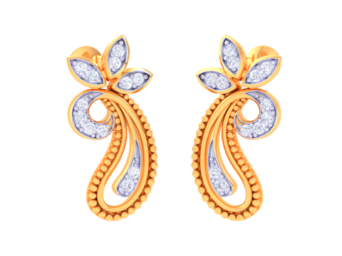 Printable 3D Jewelry design of Earrings with diamonds 3D Model