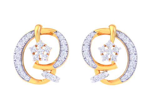 Printable 3D Jewelry design of Earrings with diamonds Model 3D