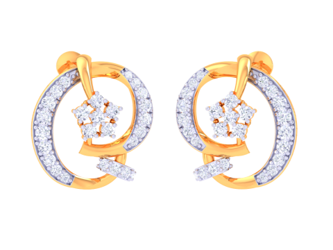 Printable 3D Jewelry design of Earrings with diamonds 3D Modell