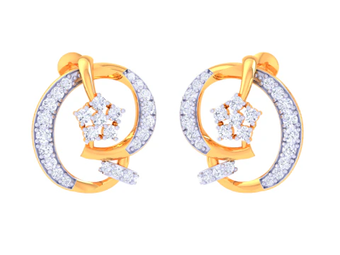 Printable 3D Jewelry design of Earrings with diamonds 3D Model