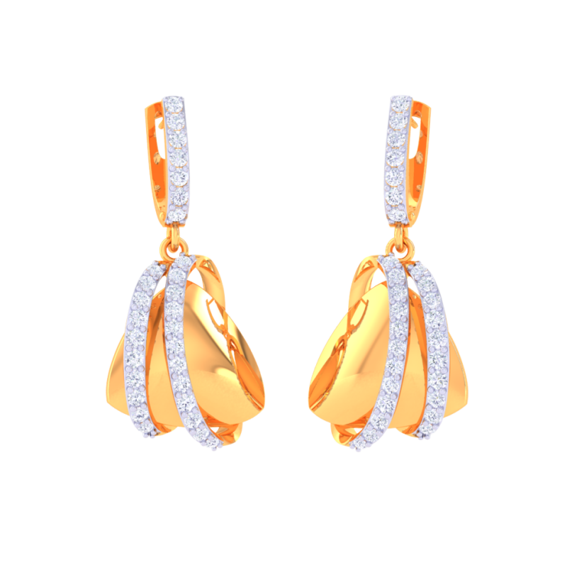 Printable 3D Jewelry design of Earrings with diamonds Modelo 3D .c4d .max .obj .3ds .fbx .stl .blend 