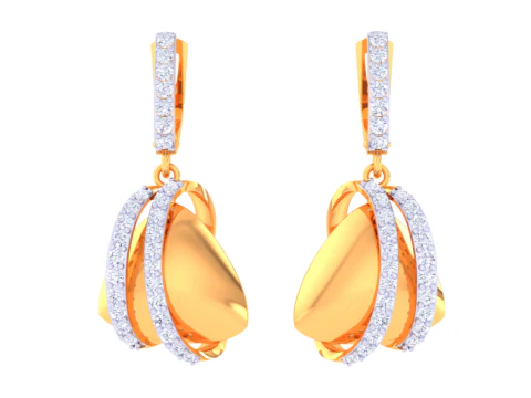 Printable 3D Jewelry design of Earrings with diamonds 3D Model