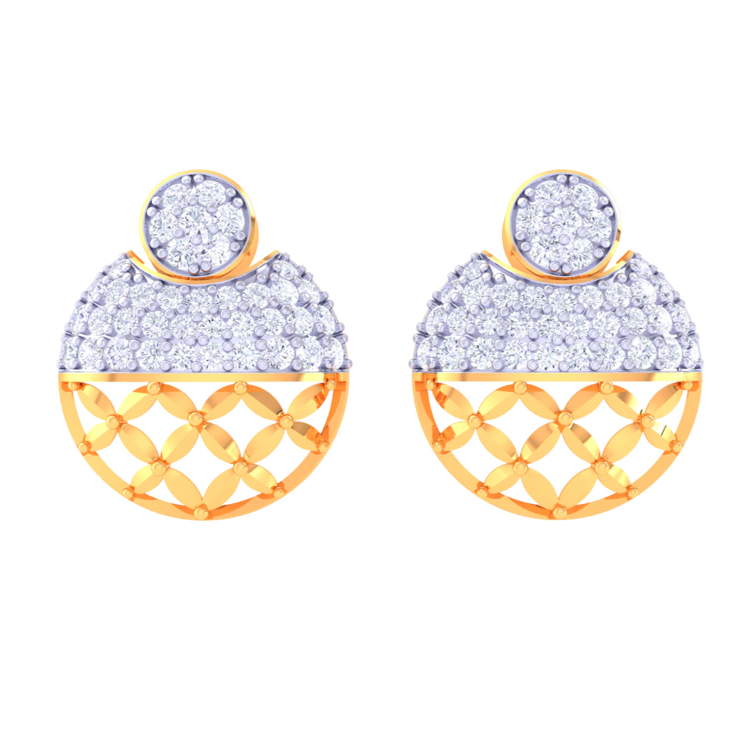 Printable 3D Jewelry design of Earrings with diamonds 3D Model .c4d .max .obj .3ds .fbx .stl .blend 