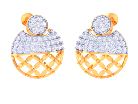 Printable 3D Jewelry design of Earrings with diamonds 3D Model