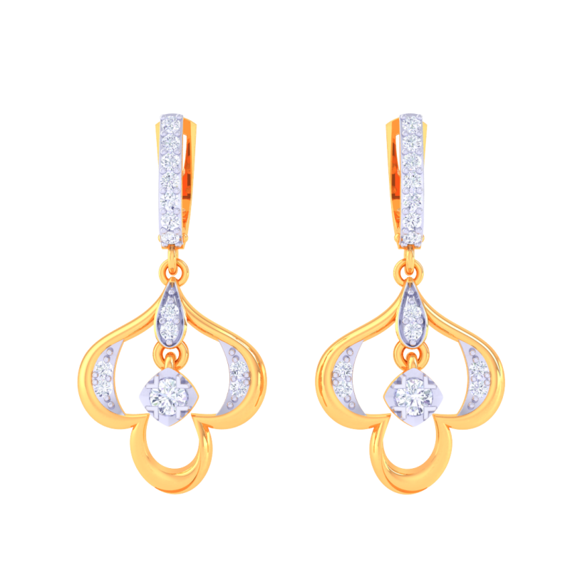 Printable 3D Jewelry design of Earrings with diamonds Modèle 3D .c4d .max .obj .3ds .fbx .stl .blend