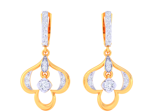 Printable 3D Jewelry design of Earrings with diamonds 3D Modell