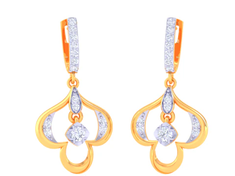 Printable 3D Jewelry design of Earrings with diamonds 3D Model