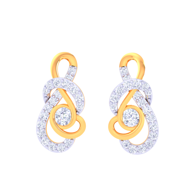 Printable 3D Jewelry design of Earrings with diamonds 3D Model .c4d .max .obj .3ds .fbx .stl .blend 