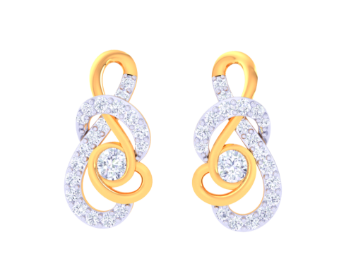 Printable 3D Jewelry design of Earrings with diamonds 3Dモデル