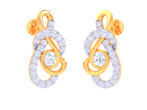 Printable 3D Jewelry design of Earrings with diamonds 3D Model