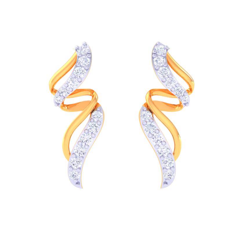 Printable 3D Jewelry design of Earrings with diamonds Model 3D .c4d .max .obj .3ds .fbx .stl .blend
