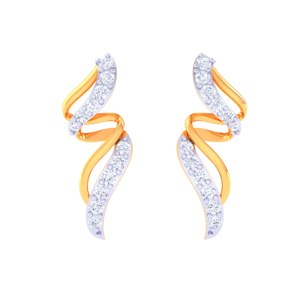 Printable 3D Jewelry design of Earrings with diamonds 3D Model .c4d .max .obj .3ds .fbx .stl .blend 