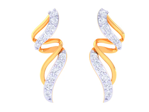 Printable 3D Jewelry design of Earrings with diamonds 3D Model