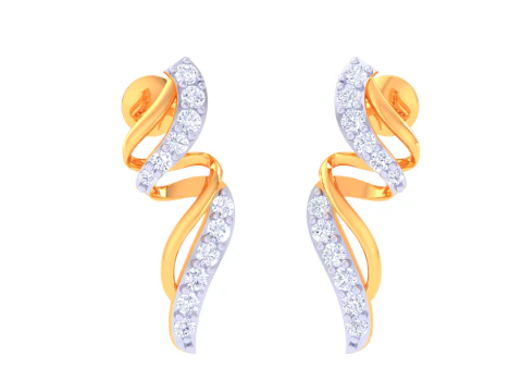 Printable 3D Jewelry design of Earrings with diamonds 3D Model