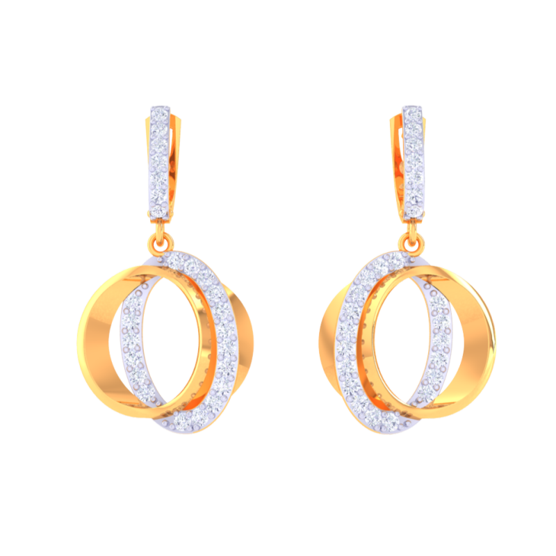 Printable 3D Jewelry design of Earrings with diamonds 3D Model .c4d .max .obj .3ds .fbx .stl .blend 