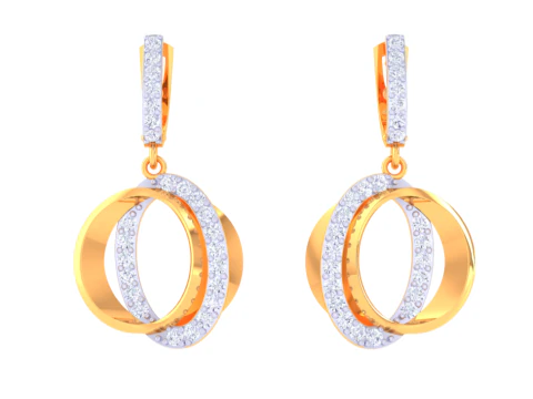 Printable 3D Jewelry design of Earrings with diamonds 3D Model