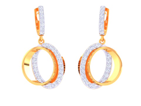 Printable 3D Jewelry design of Earrings with diamonds 3D Model