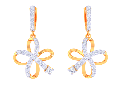 Printable 3D Jewelry design of Earrings with diamonds 3D Modell