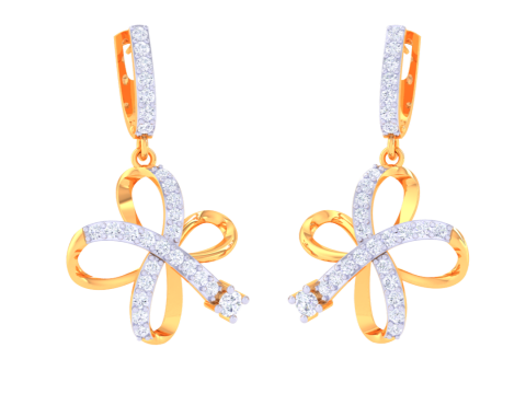 Printable 3D Jewelry design of Earrings with diamonds Model 3D