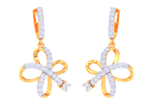 Printable 3D Jewelry design of Earrings with diamonds 3D Model