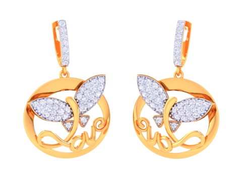 Printable 3D Jewelry design of Earrings with diamonds Modelo 3D
