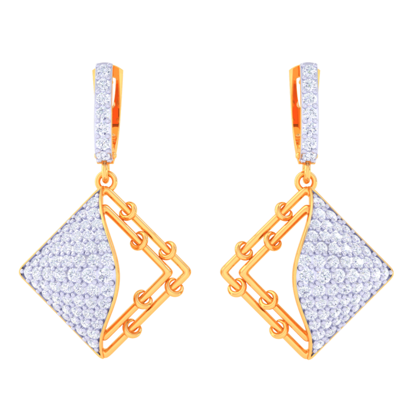 Printable 3D Jewelry design of Earrings with diamonds Modèle 3D .c4d .max .obj .3ds .fbx .stl .blend
