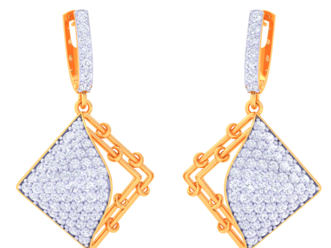 Printable 3D Jewelry design of Earrings with diamonds Modèle 3D
