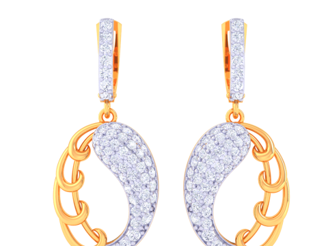 Printable 3D Jewelry design of Earrings with diamonds 3Dモデル