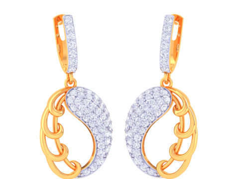 Printable 3D Jewelry design of Earrings with diamonds 3D Model