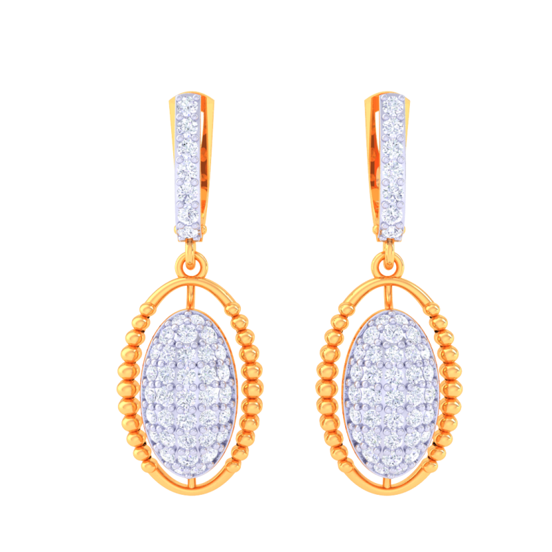 Printable 3D Jewelry design of Earrings with diamonds 3D Модель .c4d .max .obj .3ds .fbx .stl .blend 