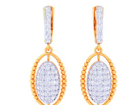 Printable 3D Jewelry design of Earrings with diamonds 3D मॉडल