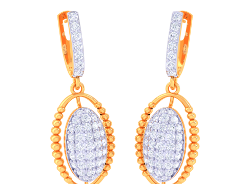 Printable 3D Jewelry design of Earrings with diamonds 3D Модель