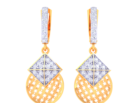 Printable 3D Jewelry design of Earrings with diamonds Modello 3D