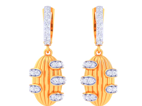 Printable 3D Jewelry design of Earrings with diamonds 3D Model